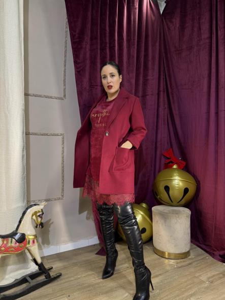 ABRIGO CLASICO GRANATE