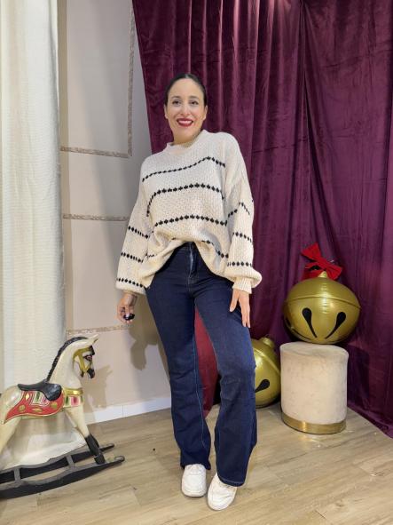 JERSEY NAVY MANGAS ABULLONADA BEIG [2]