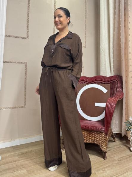 CONJUNTO CON SEDA MARRON [0]