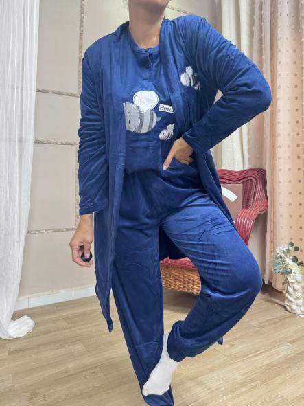 PIJAMA SUAVE ABEJA 3 PIEZAS AZUL [0]