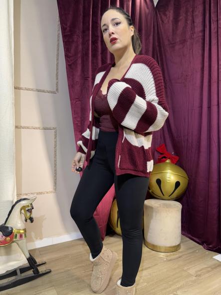 REBECA DE LANA RAYAS BEIG Y GRANATE [2]