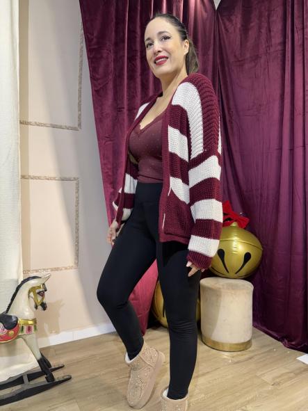 REBECA DE LANA RAYAS BEIG Y GRANATE [0]