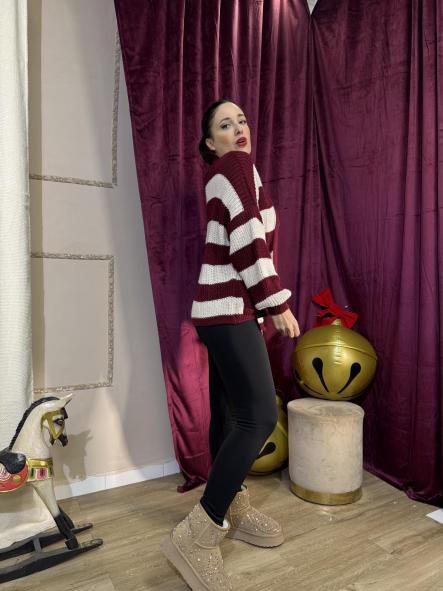 REBECA DE LANA RAYAS BEIG Y GRANATE [1]