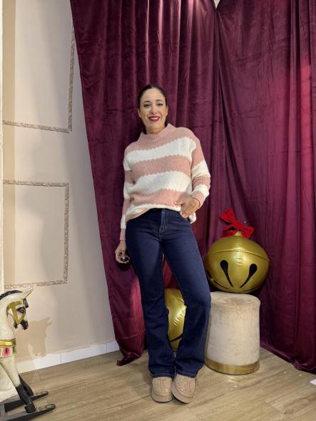 JERSEY DE RAYAS ANCHAS BEIG Y ROSA [3]