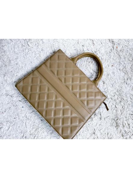 BOLSO SHOPPER ACOLCHADO BEIGE