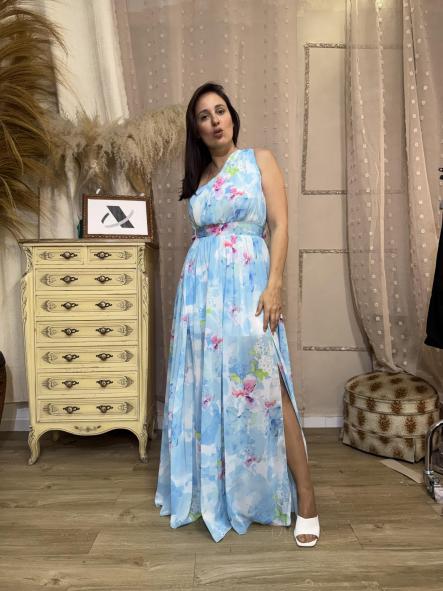 VESTIDO OLIMPO FIESTA AZUL CIELO 