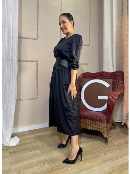 VESTIDO  NEGRO GOMA EN LA CINTURA [0]