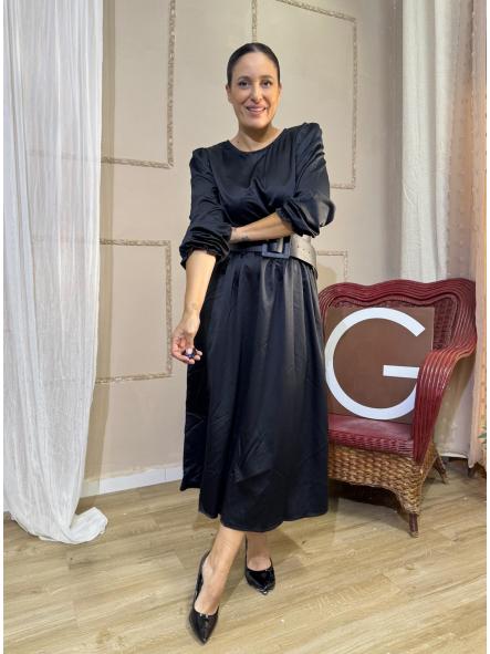 VESTIDO  NEGRO GOMA EN LA CINTURA [1]