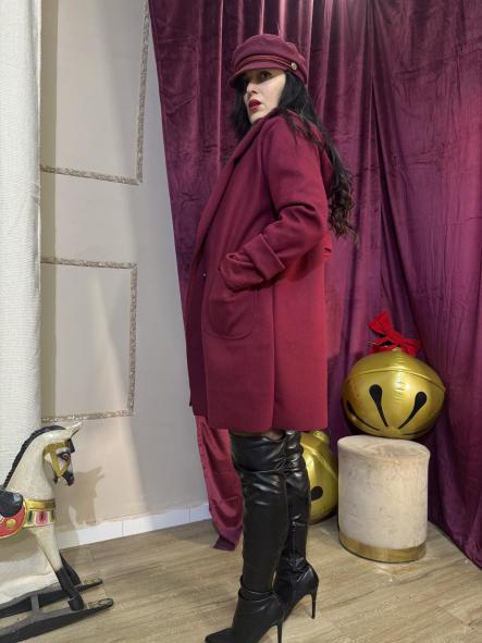 CHAQUETA DE PAÑO GRANATE