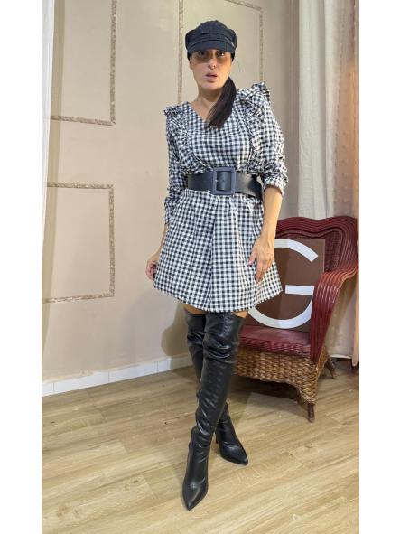 VESTIDO VICHY DE CUADROS BLANCO Y NEGRO [1]