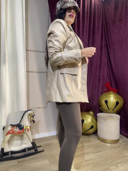 CHAQUETA POLIPIEL CORTE AMERICANA  BEIG [2]