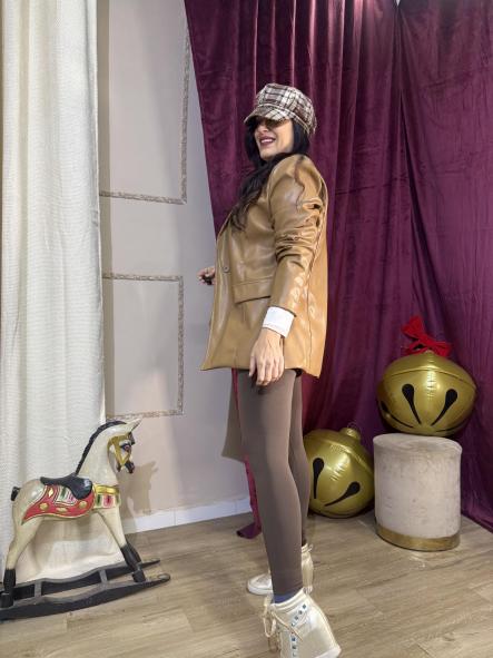 CHAQUETA POLIPIEL CORTE AMERICANA  CAMEL [1]