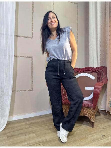 PANTALON NEGRO TIPO PANILLA CAMAL RECTO [0]