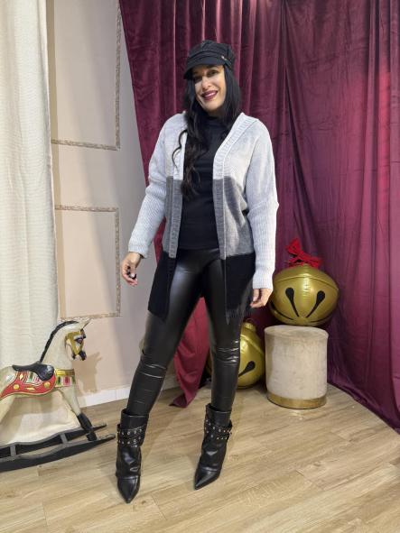 REBECON CON CAPUCHA RAYAS ANCHAS TONOS GRISES Y NEGRO [2]