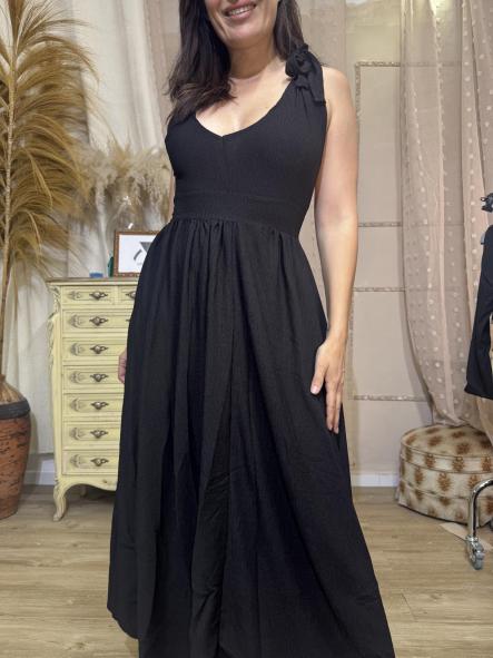 VESTIDO NEGRO DE LINO  [4]