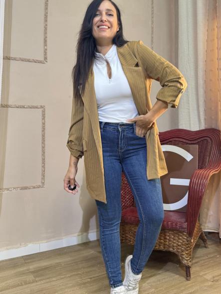 BLAZER MARRON RAYA BLANCA  [0]