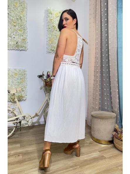 VESTIDO BOHO  BLANCO