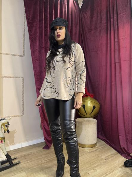 JERSEY DE CHINILLA BEIG CON BORDADOS BLANCO [1]