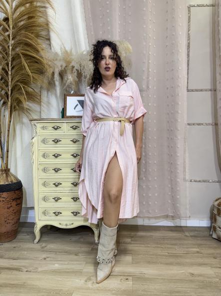 VESTIDO CAMISERO ROSA [1]