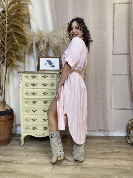 VESTIDO CAMISERO ROSA [2]