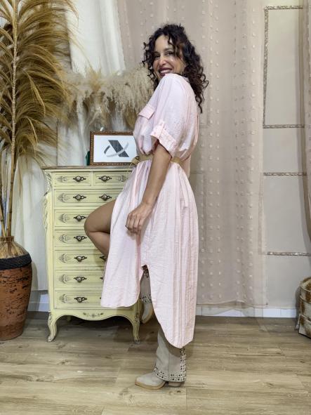 VESTIDO CAMISERO ROSA [3]