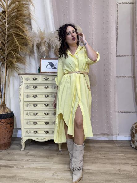 VESTIDO CAMISERO AMARILLO  [2]