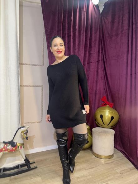 VESTIDO DE PUNTO NEGRO [0]