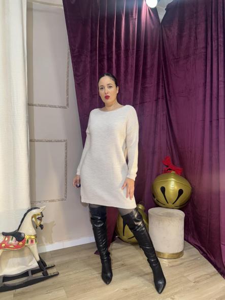 VESTIDO DE PUNTO BEIG [1]