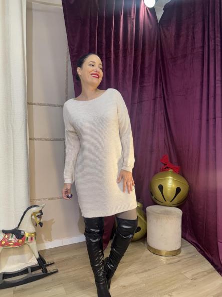 VESTIDO DE PUNTO BEIG [3]