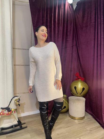 VESTIDO DE PUNTO BEIG [2]