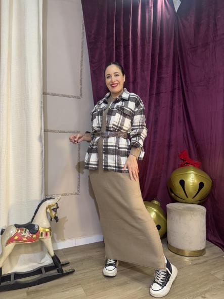 CAMISA POLAR CUADROS MARRONES [1]