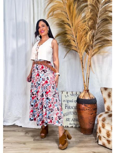 FALDA BOHO AZUL