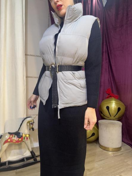 CHALECO BOMBER GRIS