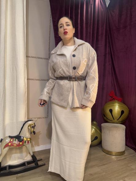 VESTIDO DE PUNTO MAXILARGO HUESO [2]