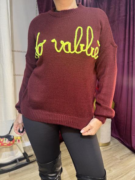 JERSEY NEW LETRAS ROSAS GRANATE [0]