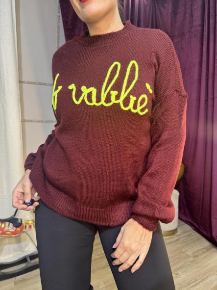 JERSEY NEW LETRAS ROSAS GRANATE [2]