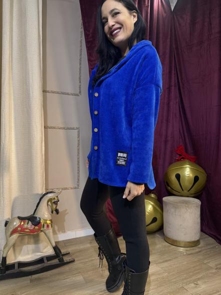 CHAQUETA CAMISA PANILLA AZUL