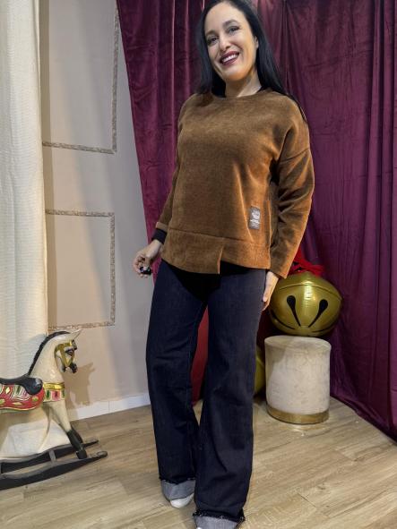 SUDADERA CHINILLA MARRON CALENTITA