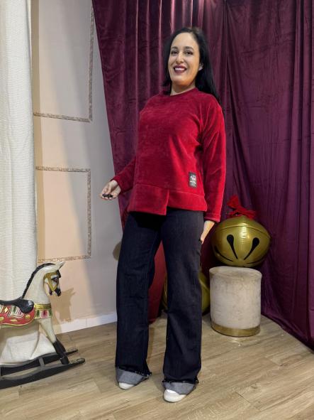 SUDADERA CHINILLA GRANATE CALENTITA