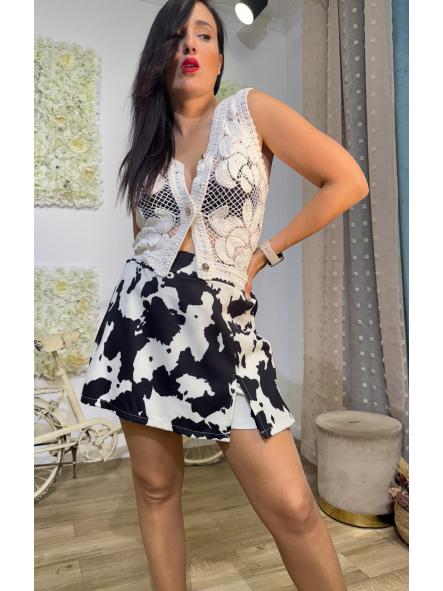 FALDA PANTALON COW NEGRA