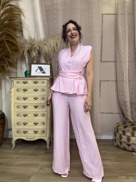 TRAJE CHALECO ROSA EBILLA DORADA  [1]