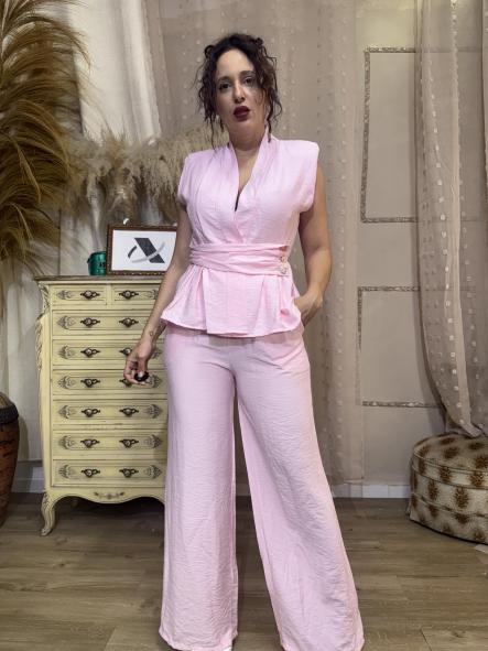 TRAJE CHALECO ROSA EBILLA DORADA  [0]