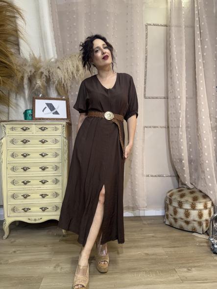 VESTIDO LINO MARRON [4]