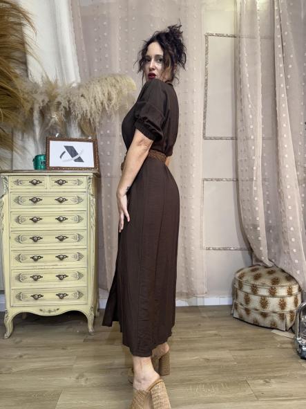 VESTIDO LINO MARRON [3]