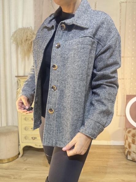 SOBRECAMISA JASPEADA BLANCA Y NEGRA