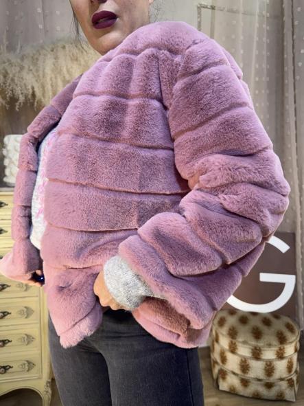 CHAQUETA PELOCHO ROSA CHICLE SIN CAPUCHA [3]