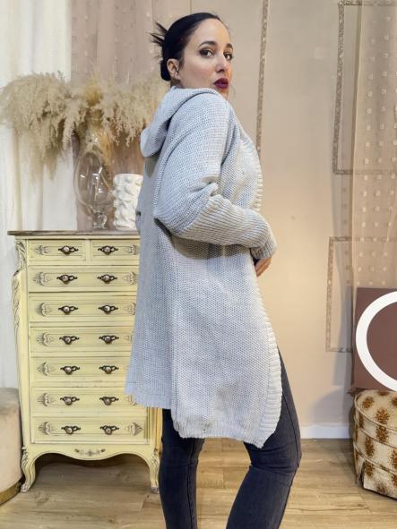 REBECON GRIS CLARO CON CAPUCHA