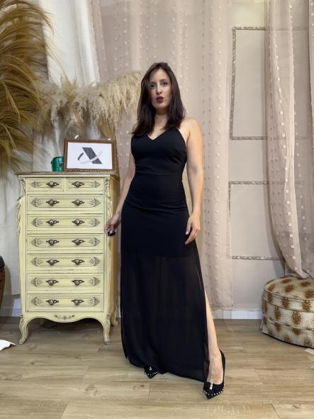 VESTIDO ESPALDA  GOMA NEGRO [3]