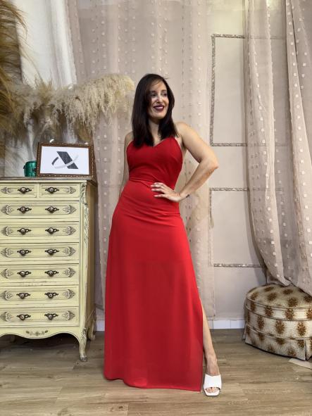 VESTIDO ESPALDA  GOMA ROJO [1]
