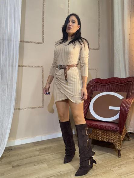 VESTIDO SONATA CANALE BEIGE